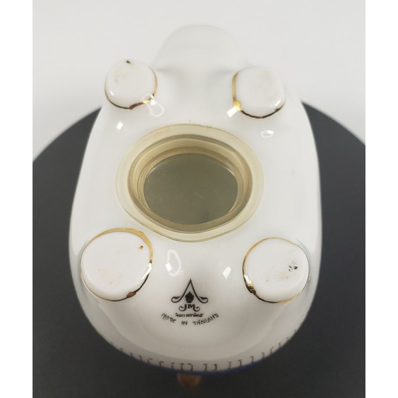 Vintage Ceramic Hand Painted Blue Gold Piggy Bank Marked JM Made In Thailand EUC - Picture 16 of 16